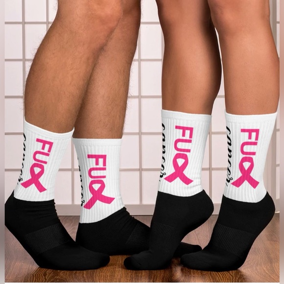 Unisex Custom Graphic  Fu💥k Cancer Socks-1Pair - Picture 1 of 2